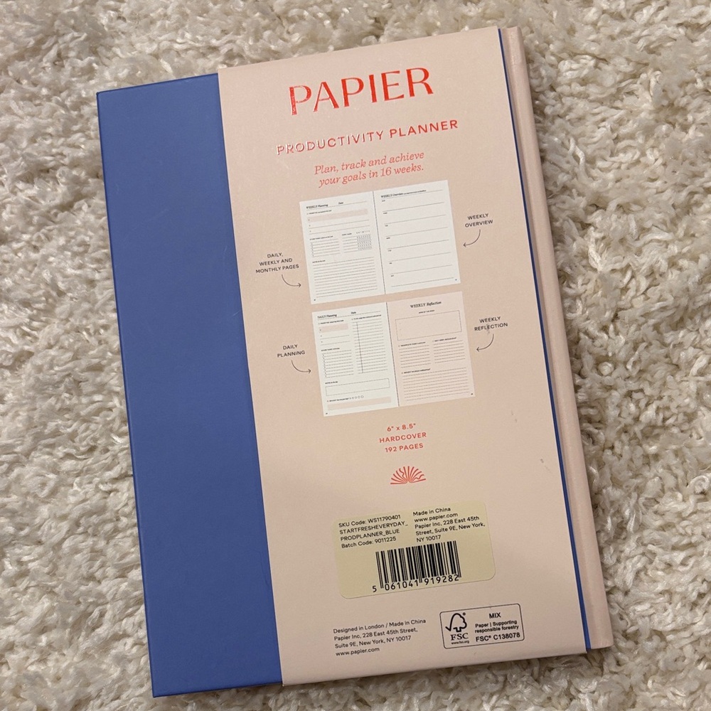 Papier Productivity Planner Hardcover - NWT